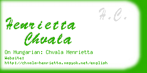 henrietta chvala business card